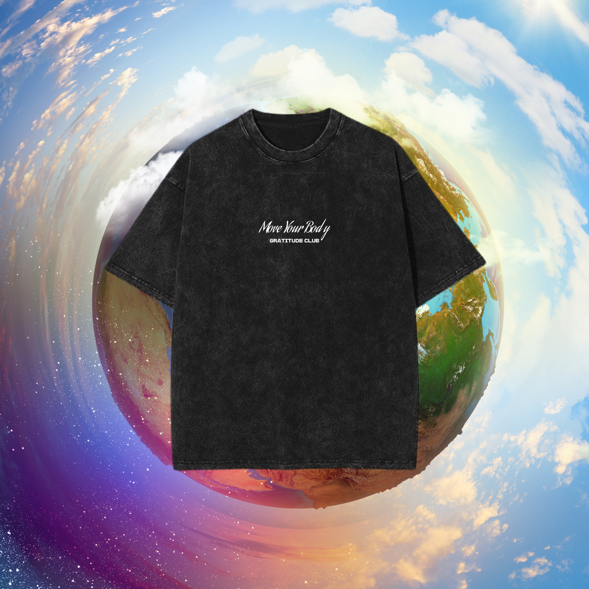 Classic Gratitude Club Oversized Acid Wash Tee