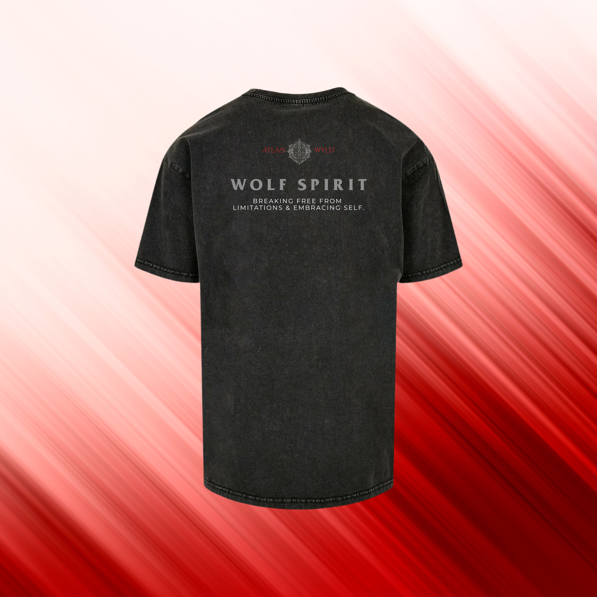 Signature "Wolf Spirit" Acid Wash Oversized Tee - Atlas Wyld Collection