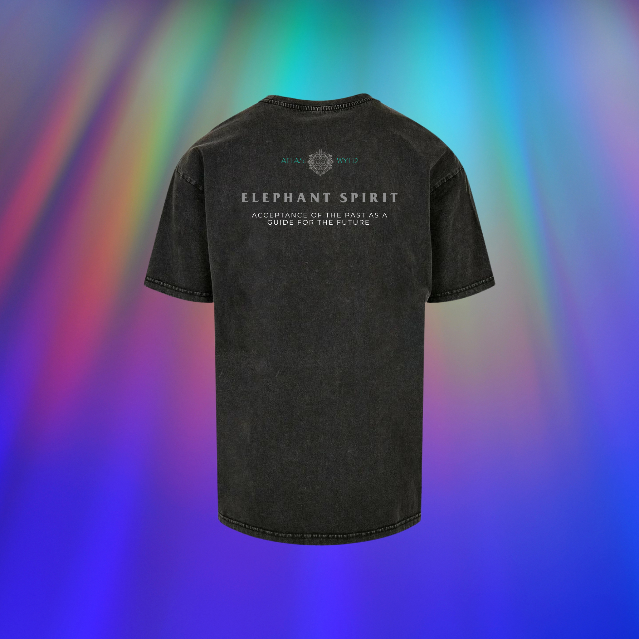 Signature "Elephant Spirit" Acid Wash Oversized Tee - Atlas Wyld Collection
