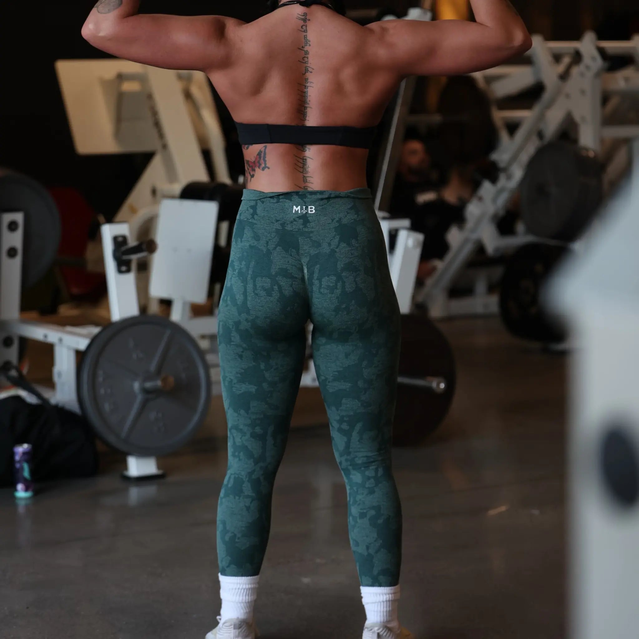 Camo leggings that also have a scrunch