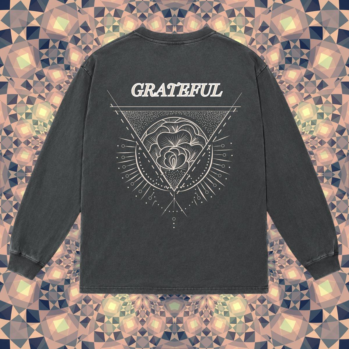 Oversized Long Sleeve Box Tee - GRATEFUL