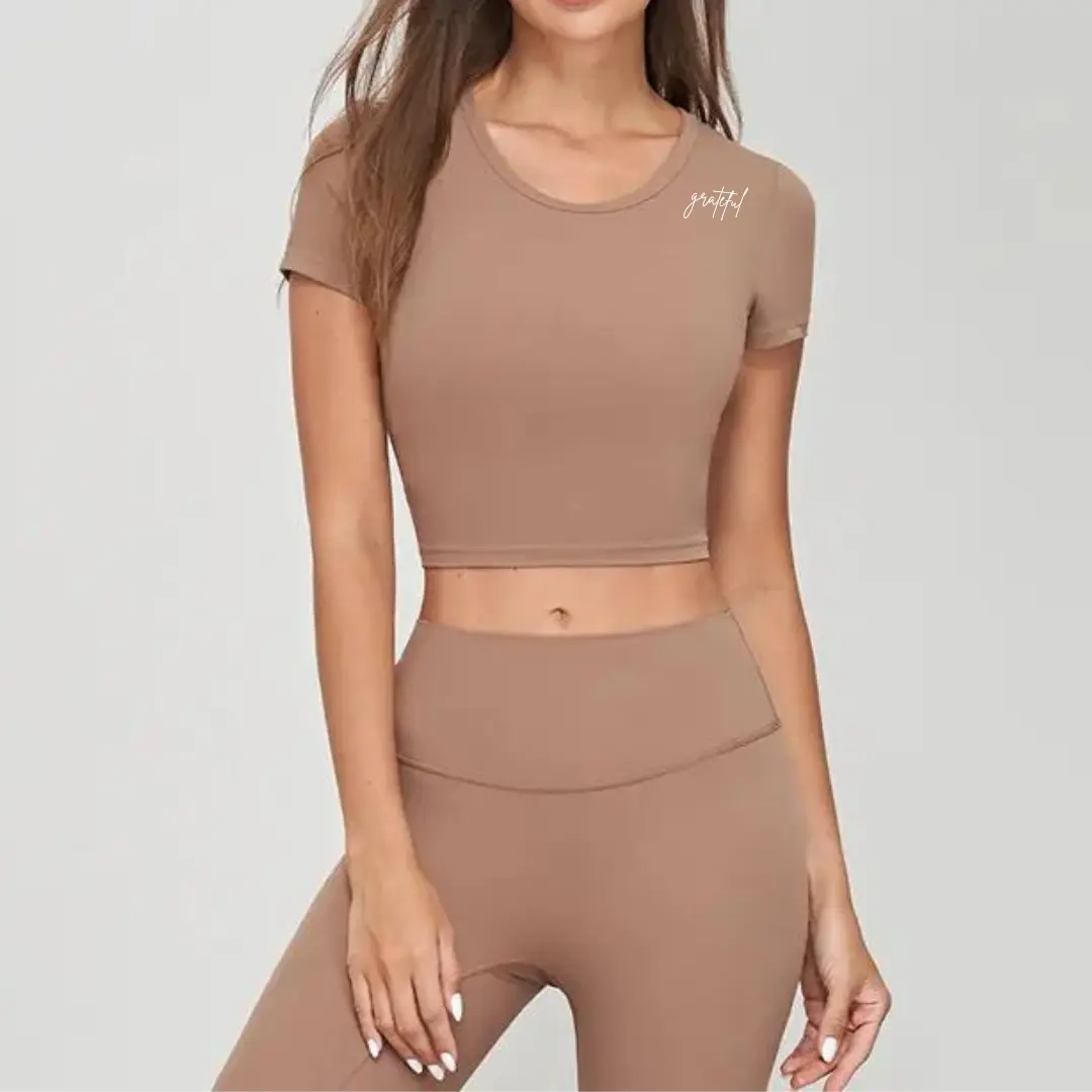 LYCRA FITTED CROP TEE MYB Apparel
