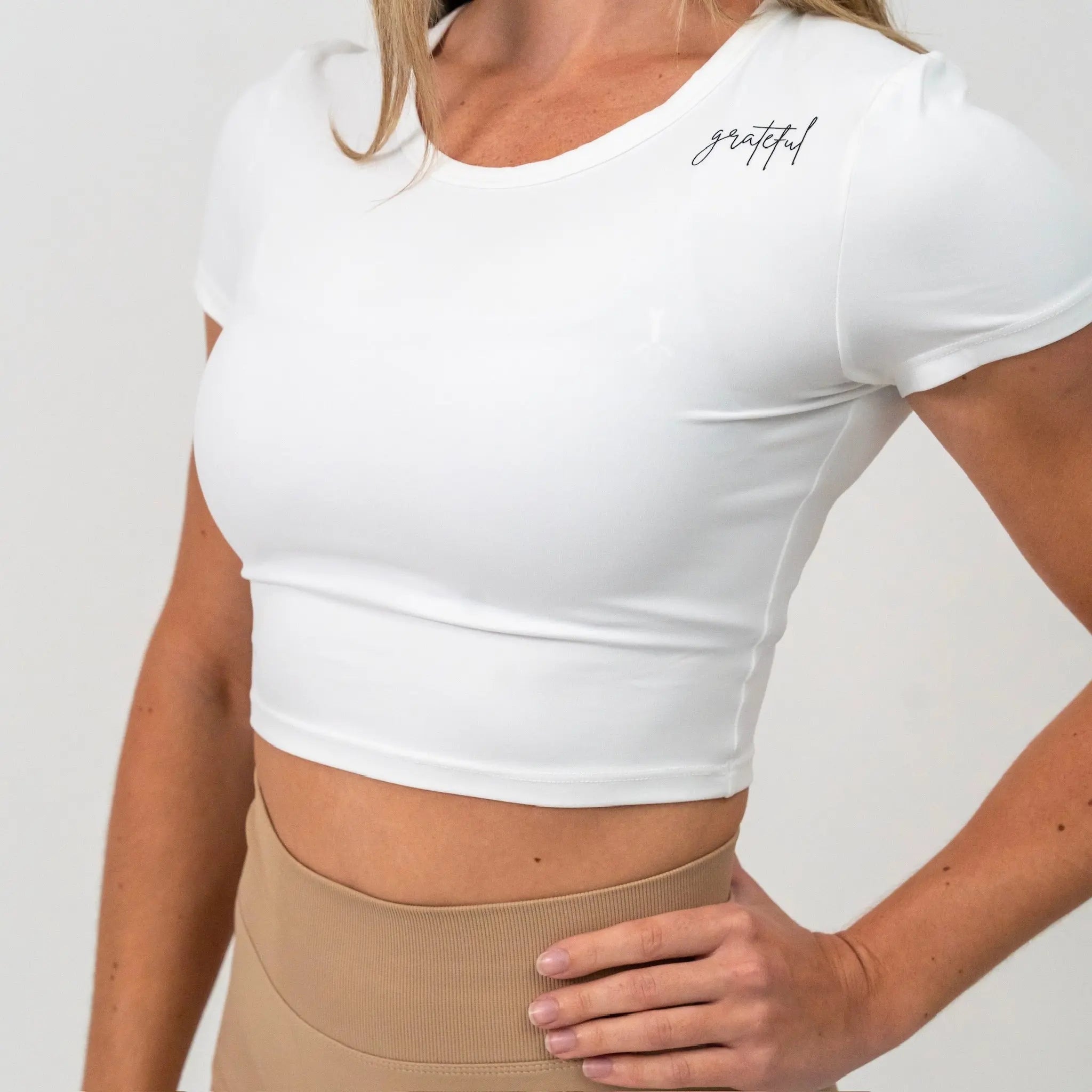 LYCRA FITTED CROP TEE MYB Apparel