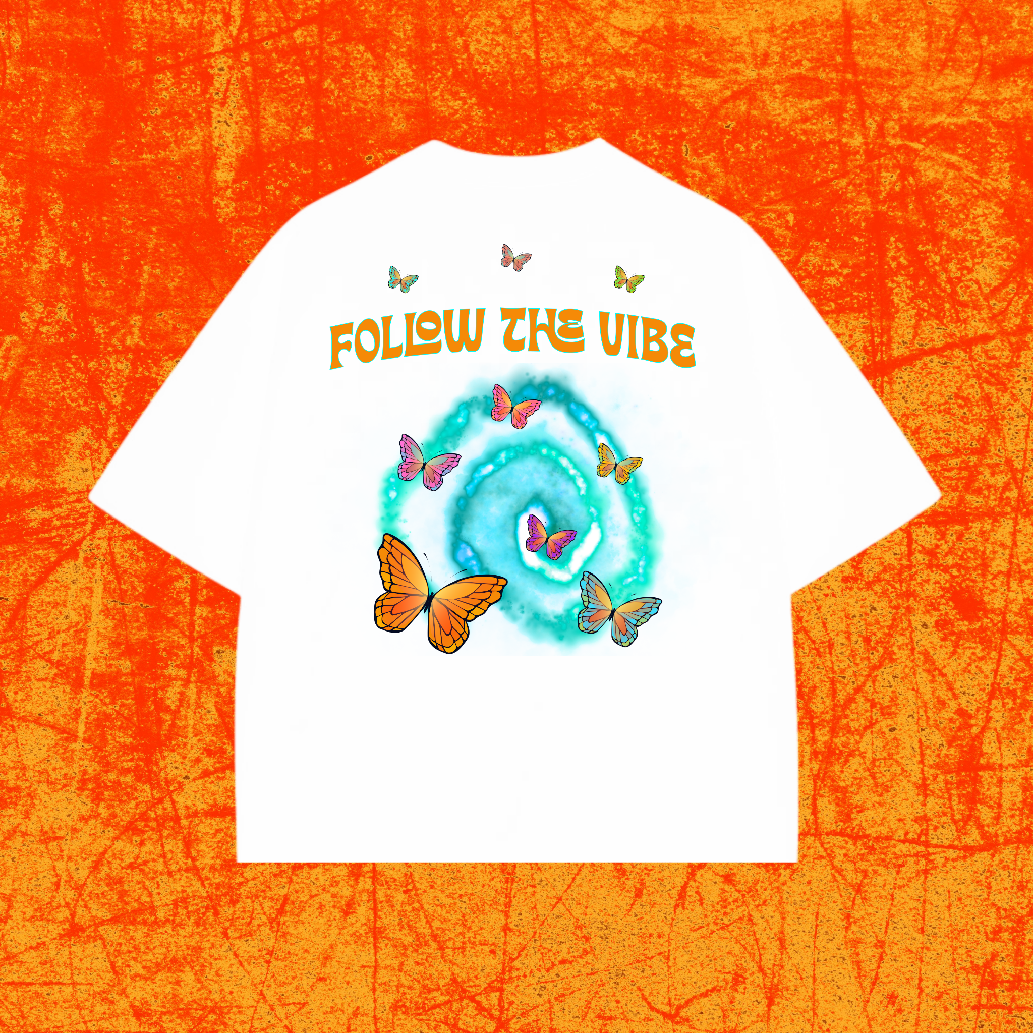 Frequency Oversized Cropped Tee - FOLLOW THE VIBE