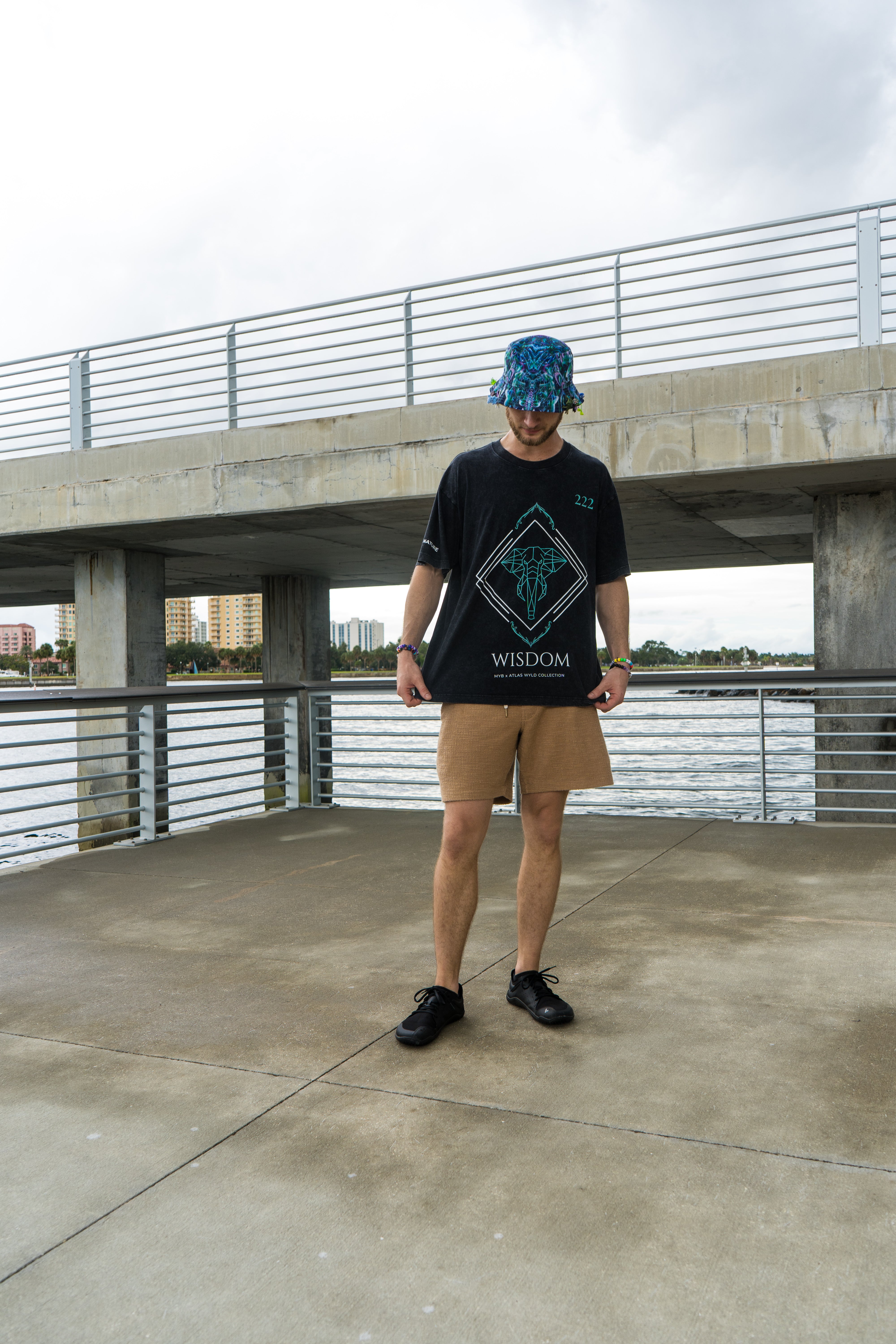 Signature "Elephant Spirit" Acid Wash Oversized Tee - Atlas Wyld Collection